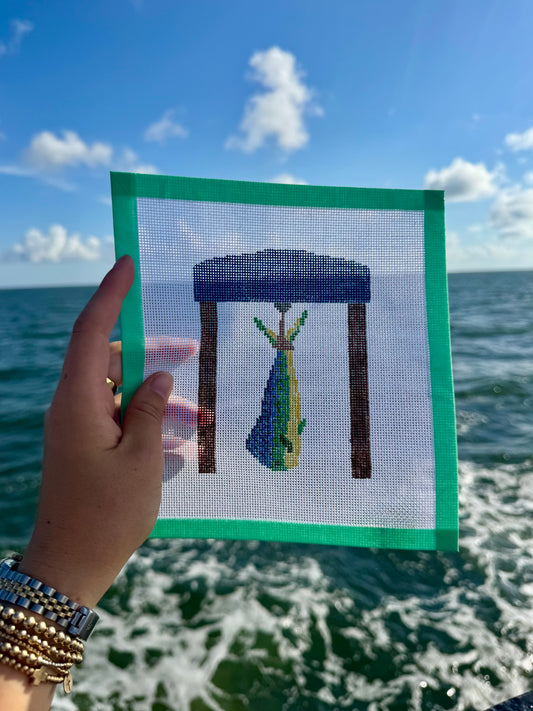 Mahi Mahi Hanging at the Scales Needlepoint Canvas