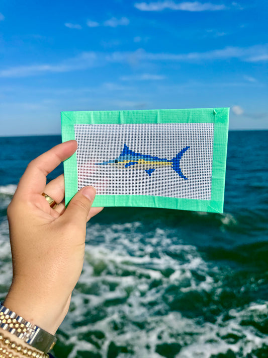 Blue Marlin Needlepoint Canvas