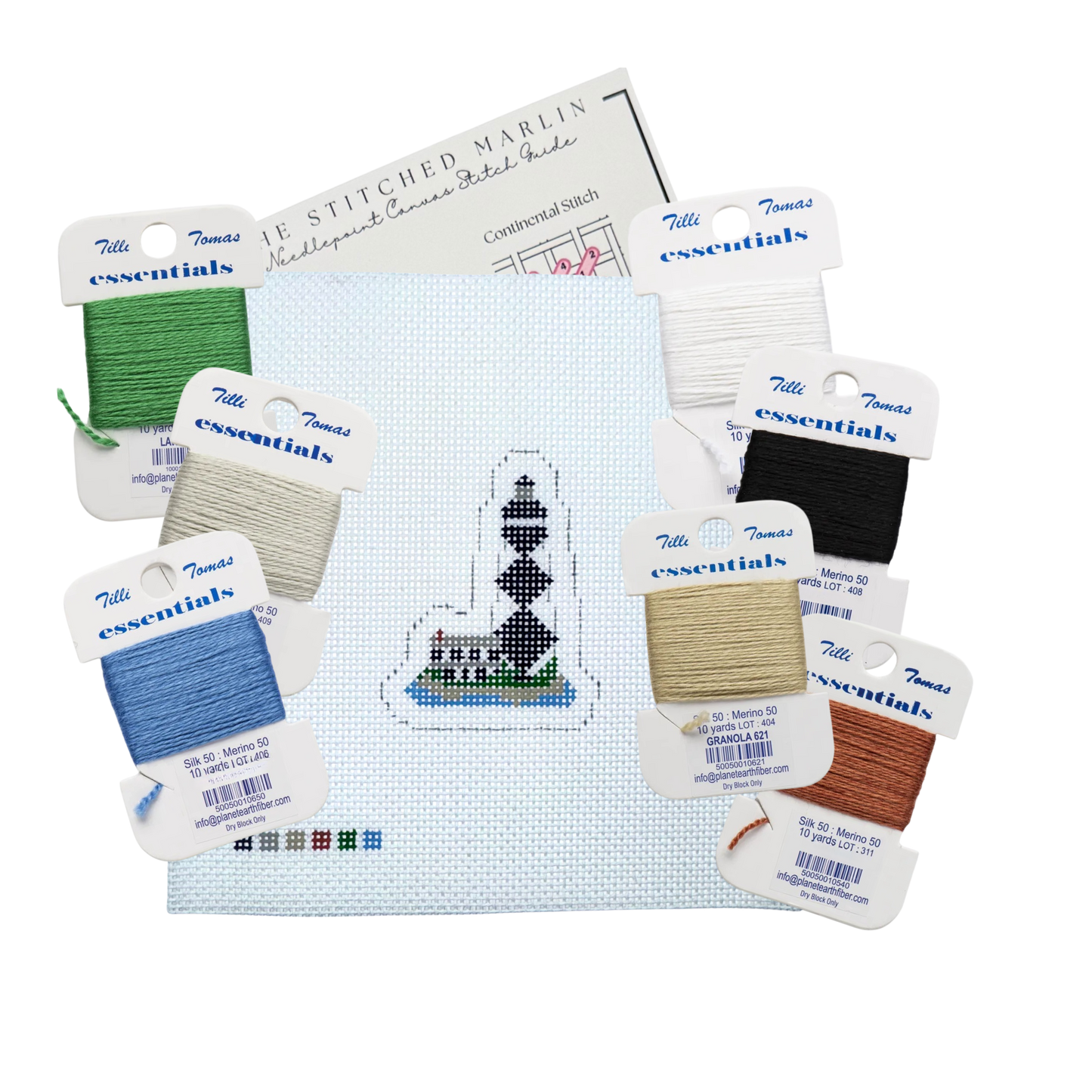 Cape Lookout Lighthouse Mini Needlepoint Canvas KIT - Essentials