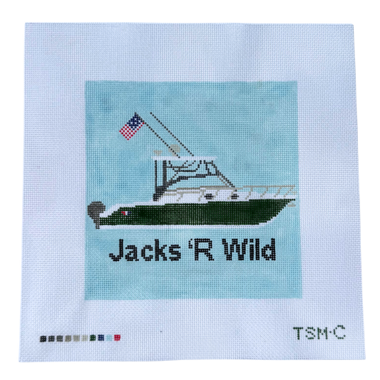 CUSTOM Boat Needlepoint Canvas 6" x 6"