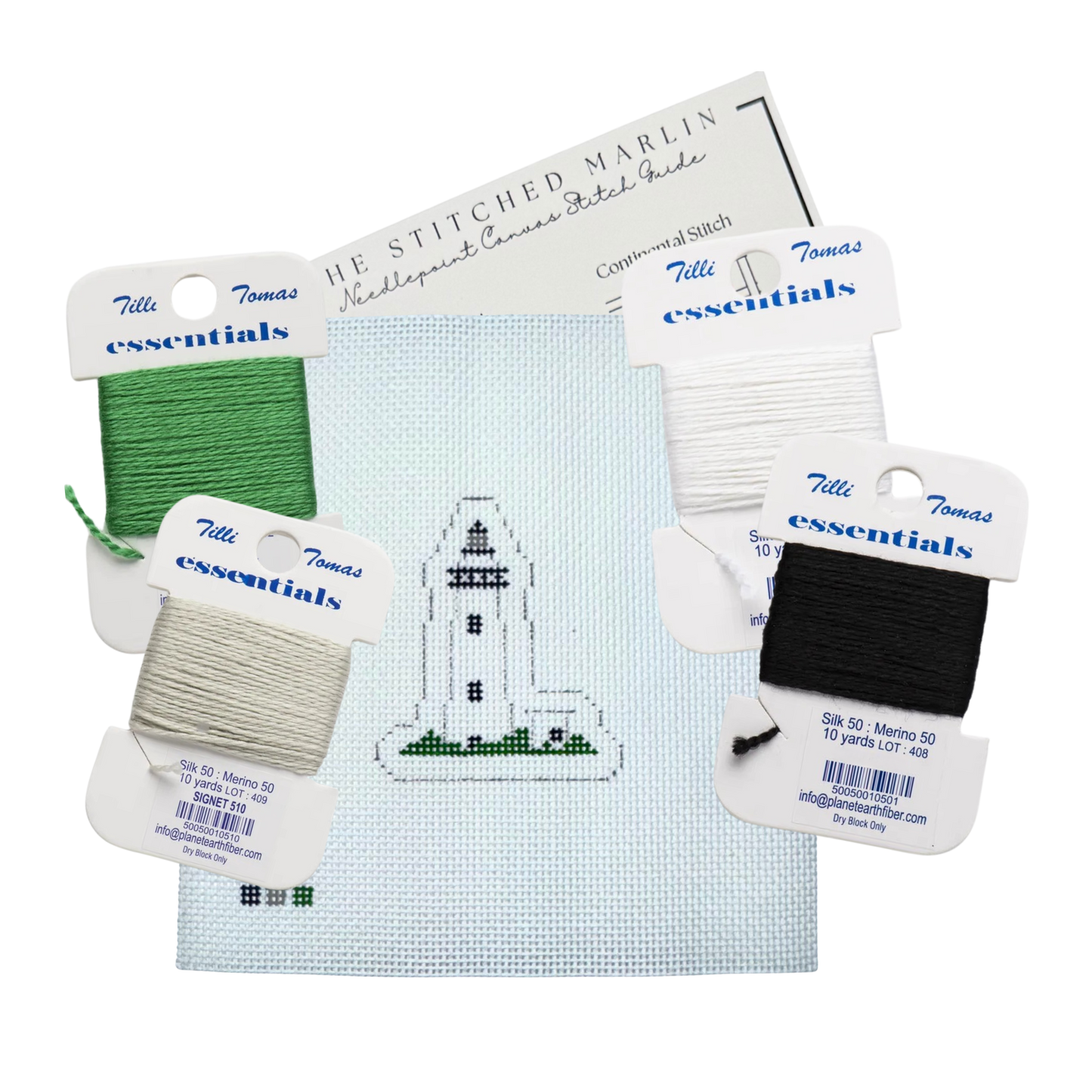 Ocracoke Island Lighthouse Mini Needlepoint Canvas KIT - Essentials